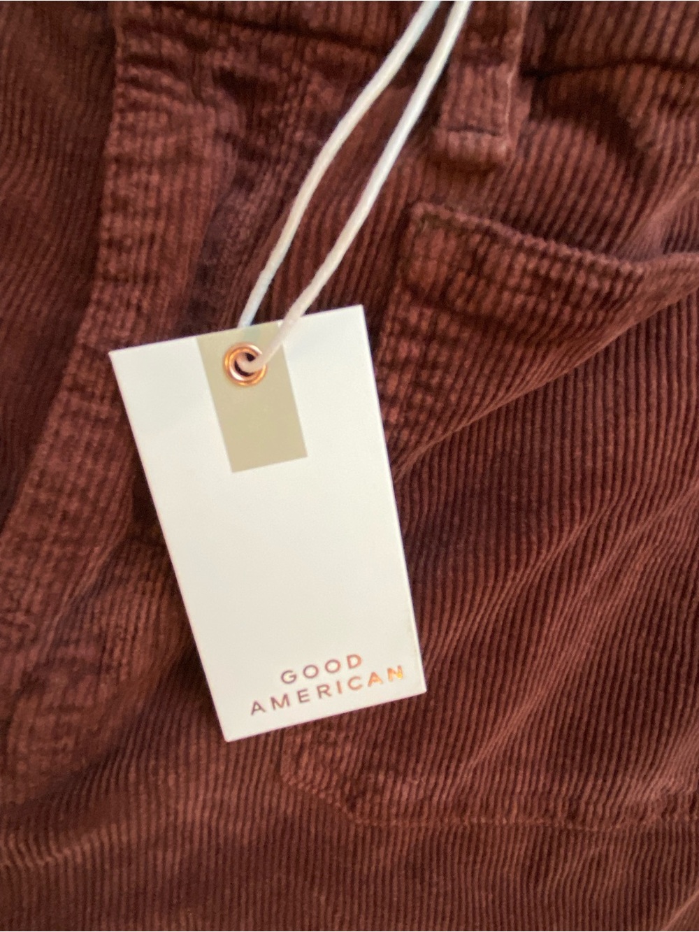 Good American Good Legs Flare Mid Rise Corduroy Red Brown 18 NWT - Picture 3 of 9